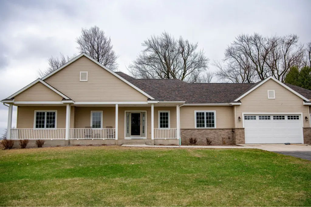 Freshly installed asphalt shingles on residential roof after professional roofing service