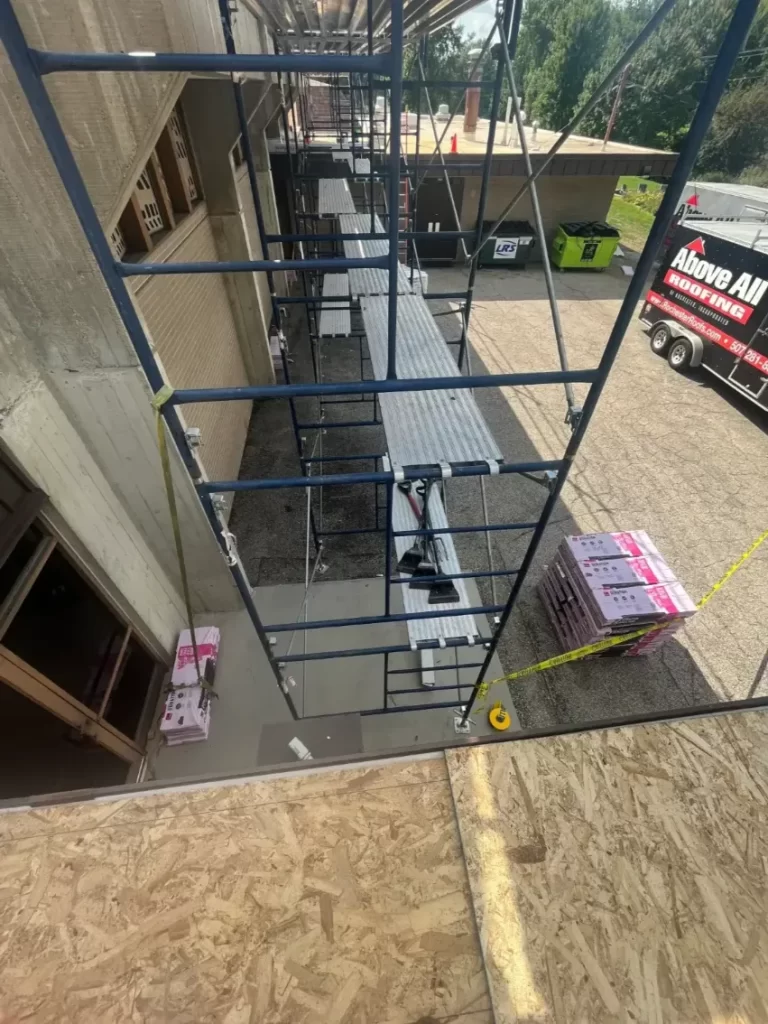 ongoing above all roofing commercial roof installation