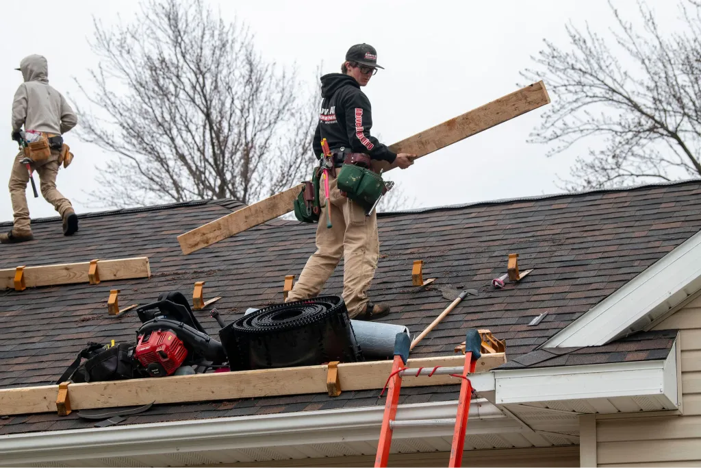 Local Rochester roofers from Above All Roofing handling urgent roof repairs after severe weather